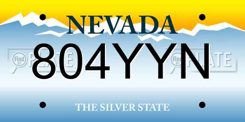 804YYN Nevada License Plate