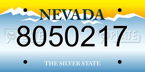 8050217 Nevada License Plate