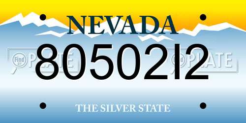 80502I2 Nevada License Plate