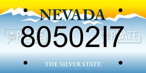 80502I7 Nevada License Plate