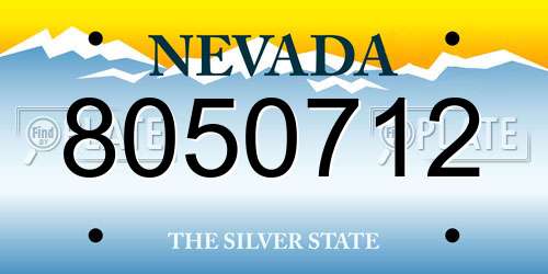 8050712 Nevada License Plate
