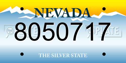 8050717 Nevada License Plate