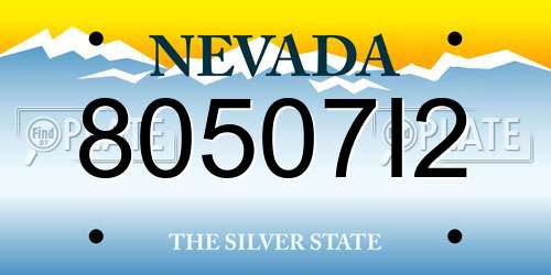 80507I2 Nevada License Plate