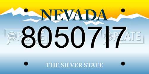 80507I7 Nevada License Plate