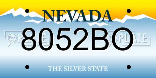 8052BO Nevada License Plate