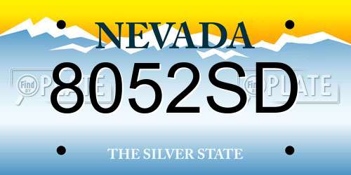 8052SD Nevada License Plate