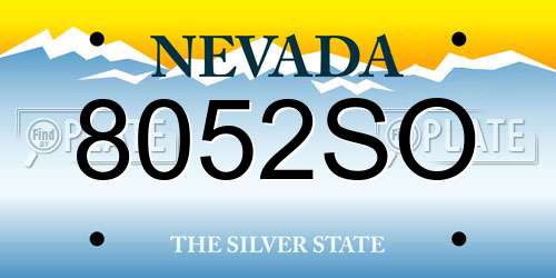 8052SO Nevada License Plate