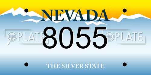 8055 Nevada License Plate