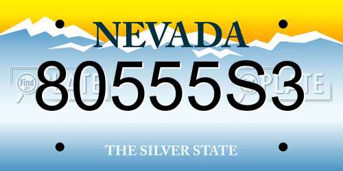 80555S3 Nevada License Plate