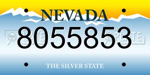 8055853 Nevada License Plate