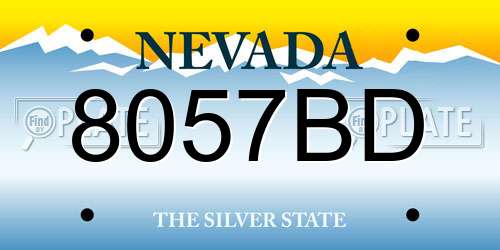 8057BD Nevada License Plate
