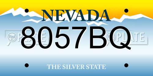 8057BQ Nevada License Plate