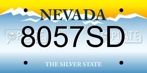 8057SD Nevada License Plate