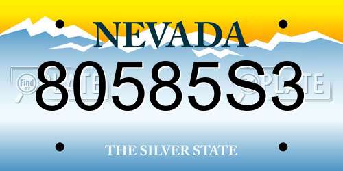 80585S3 Nevada License Plate