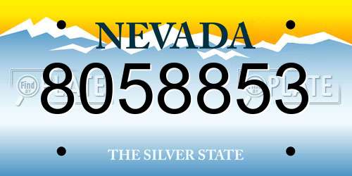 8058853 Nevada License Plate