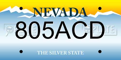 805ACD Nevada License Plate