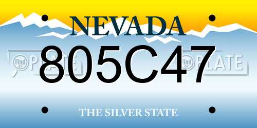 805C47 Nevada License Plate