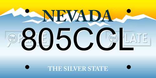 805CCL Nevada License Plate