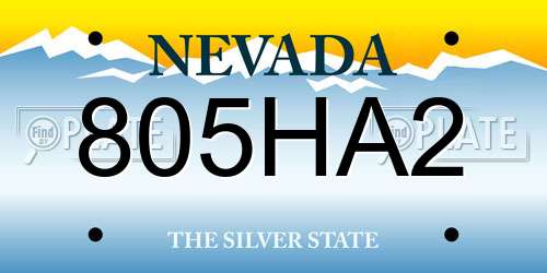 805HA2 Nevada License Plate