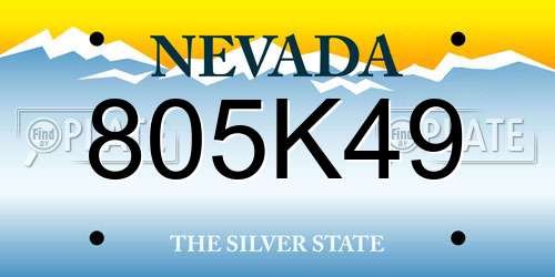 805K49 Nevada License Plate