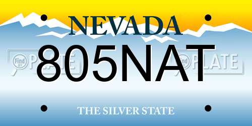 805NAT Nevada License Plate