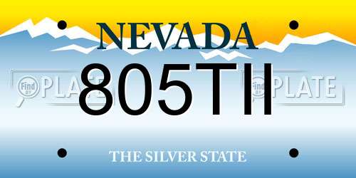 805TII Nevada License Plate