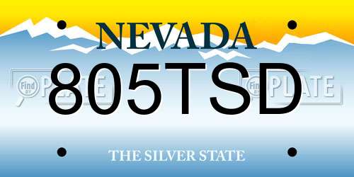 805TSD Nevada License Plate