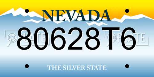 80628T6 Nevada License Plate