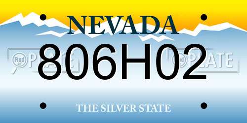 806H02 Nevada License Plate