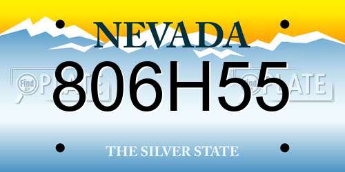 806H55 Nevada License Plate