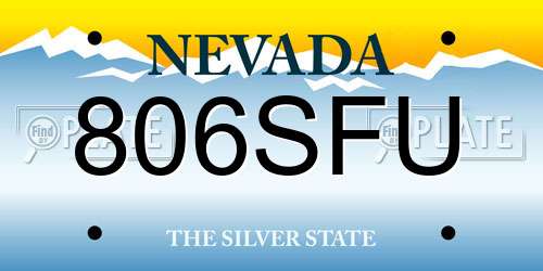 806SFU Nevada License Plate