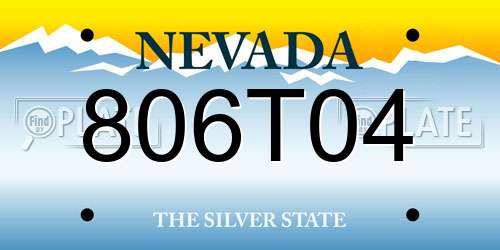 806T04 Nevada License Plate