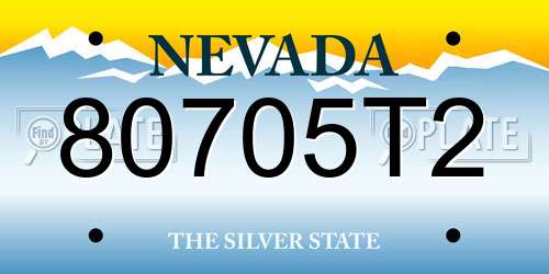 80705T2 Nevada License Plate