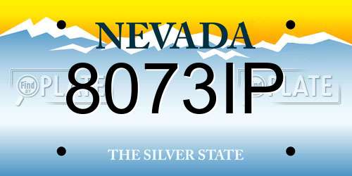8073IP Nevada License Plate