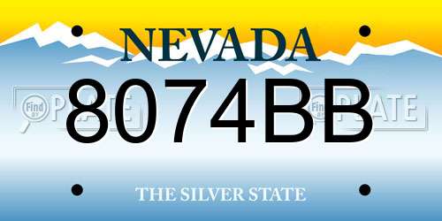 8074BB Nevada License Plate