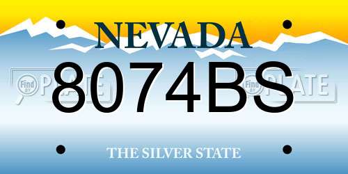 8074BS Nevada License Plate