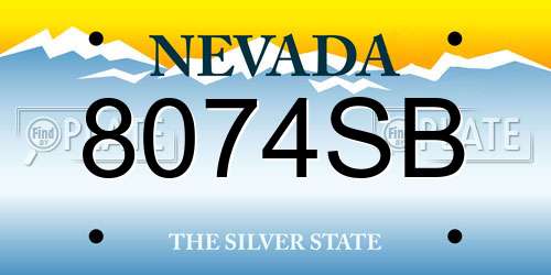 8074SB Nevada License Plate