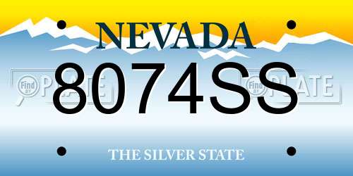 8074SS Nevada License Plate
