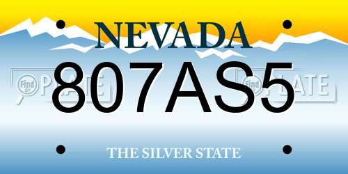 807AS5 Nevada License Plate
