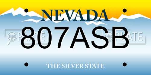 807ASB Nevada License Plate