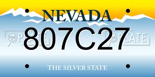 807C27 Nevada License Plate