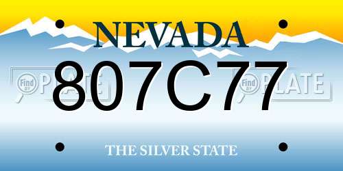 807C77 Nevada License Plate