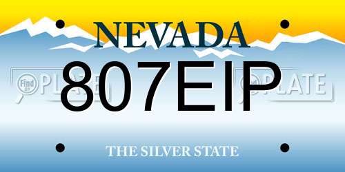 807EIP Nevada License Plate