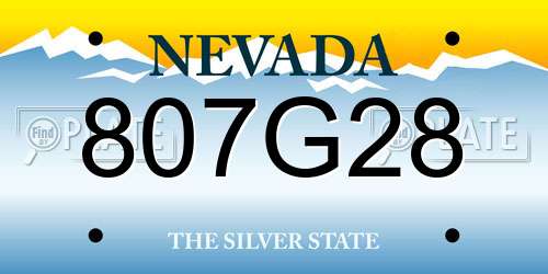 807G28 Nevada License Plate