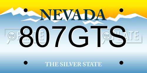 807GTS Nevada License Plate