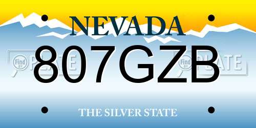 807GZB Nevada License Plate
