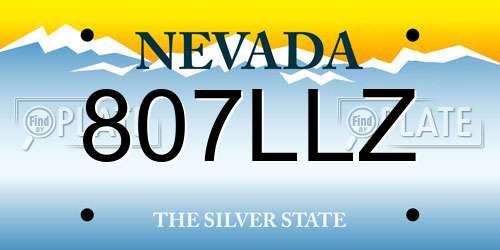 807LLZ Nevada License Plate