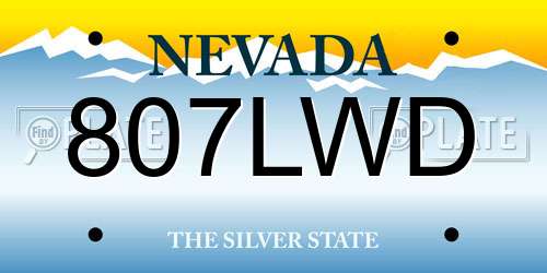 807LWD Nevada License Plate