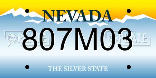 807M03 Nevada License Plate