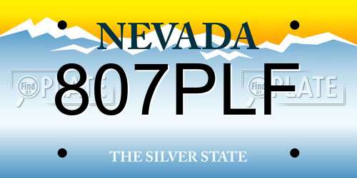 807PLF Nevada License Plate